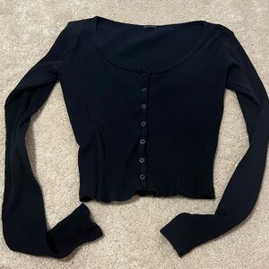 Brandy Melville navy ribbed long sleeve